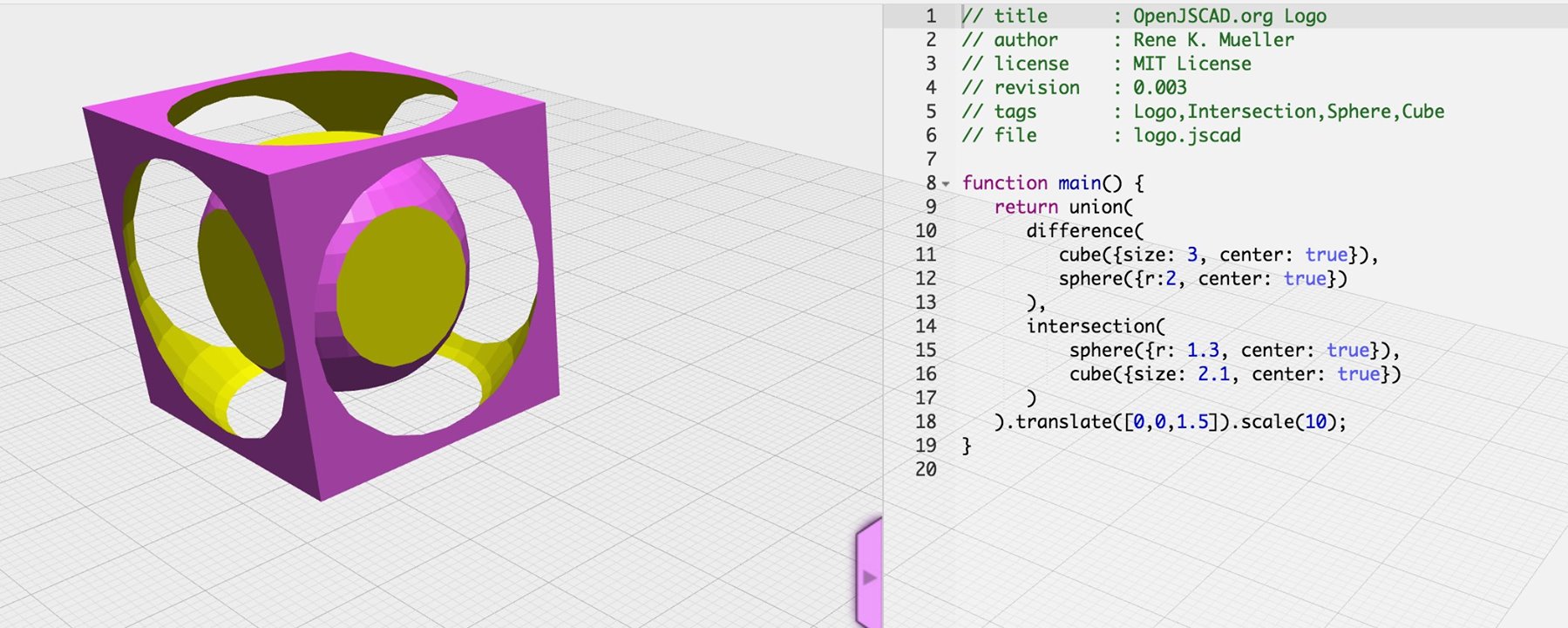 OpenJSCAD includes an in-browser editor.